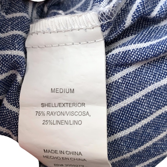 Thread & Supply Women's Linen Pants Sz Medium Wide Leg Elastic Waist Pockets - Picture 5 of 9